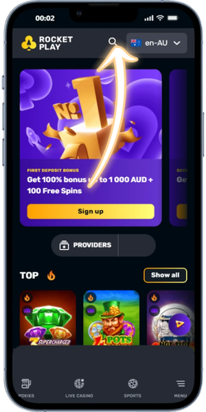 Big Bass Splash Use the search icon